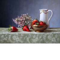 Hydrangeas and Strawberries